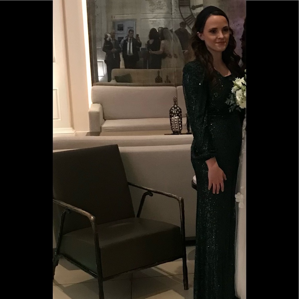 Emerald Green Sequin Formal Dress